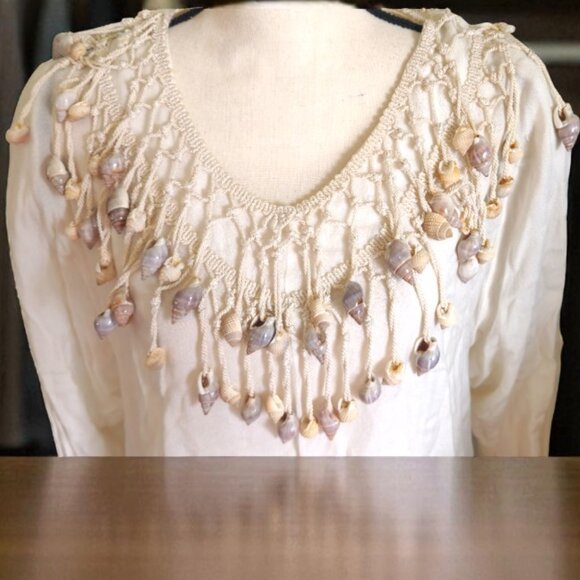 Vintage Rare Shell Embellished Blouse - Picture 3 of 5